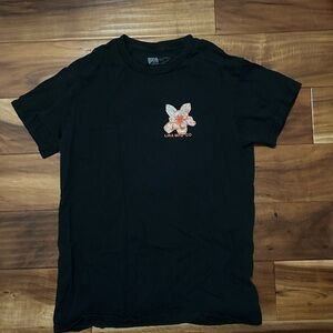 Lira Black T-Shirt with Floral Design